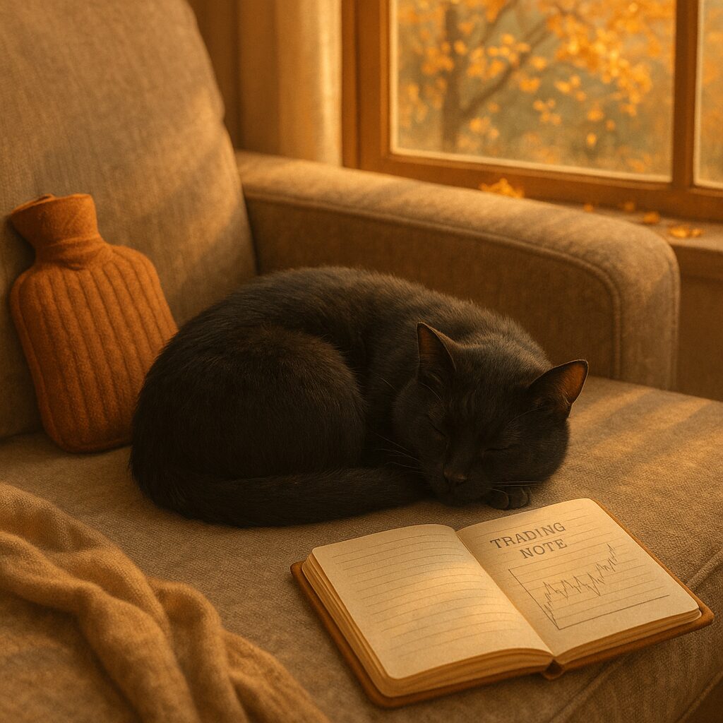 昼寝する黒猫の画像です