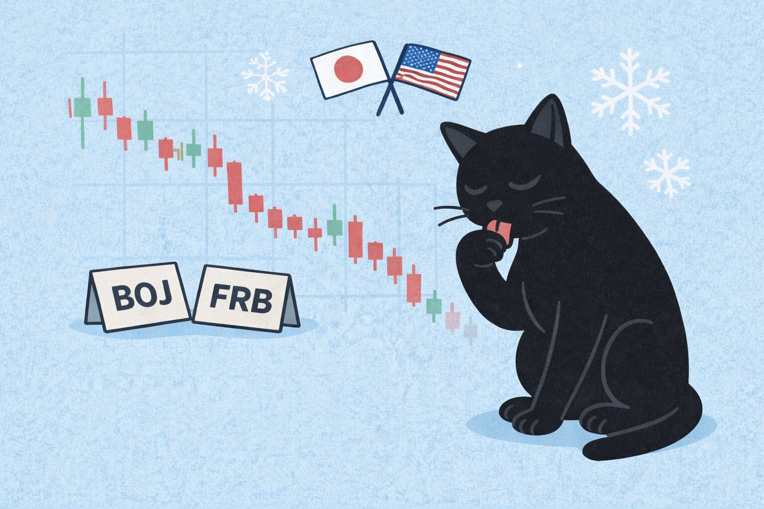 下落チャートと黒猫