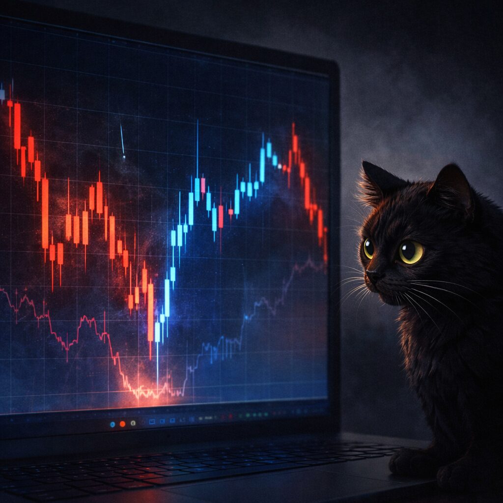 乱高下チャートと黒猫