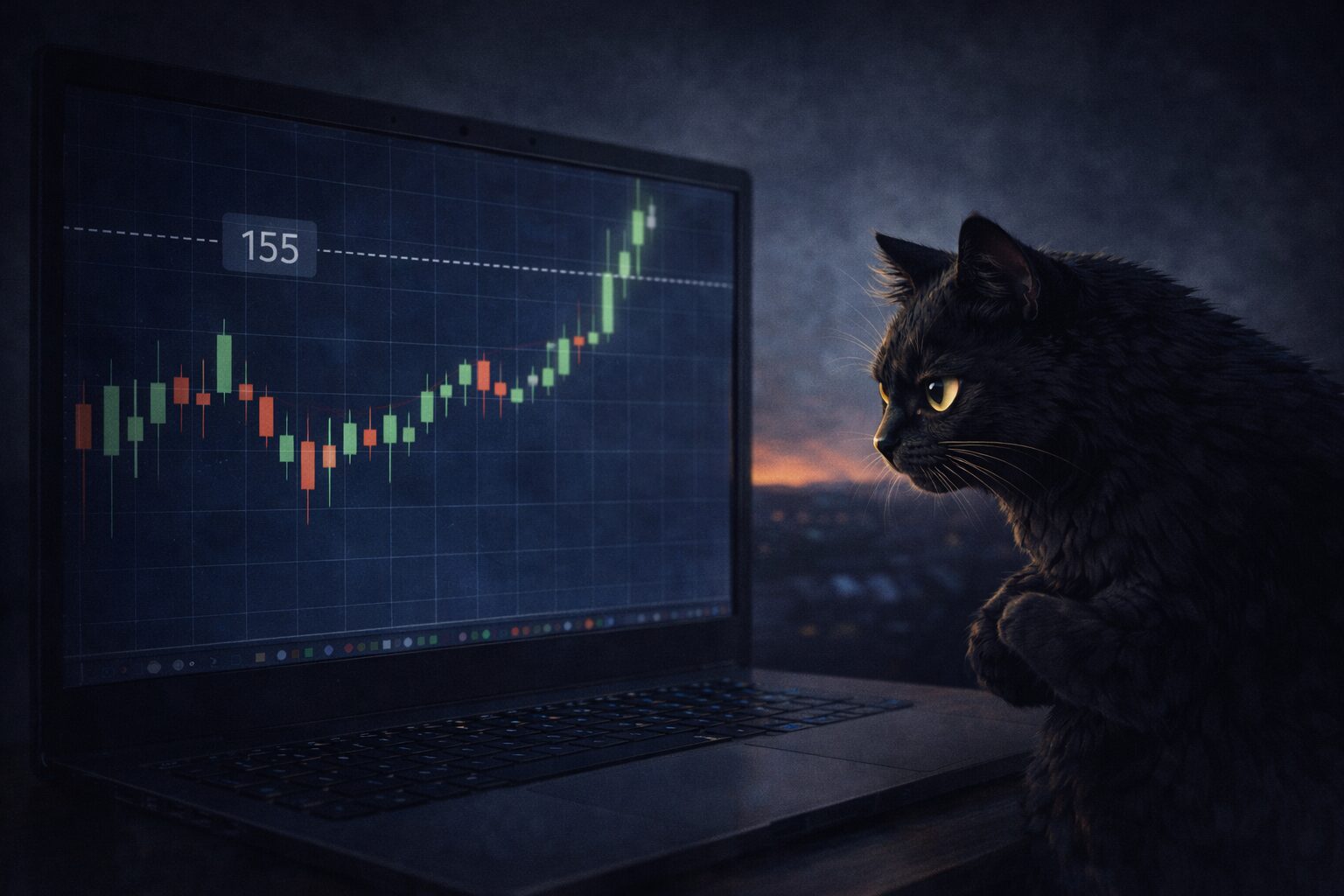 チャートと黒猫