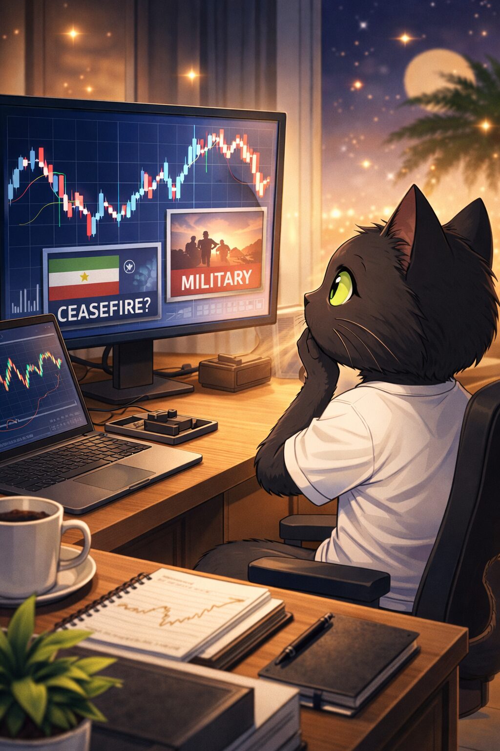 ニュースと黒猫